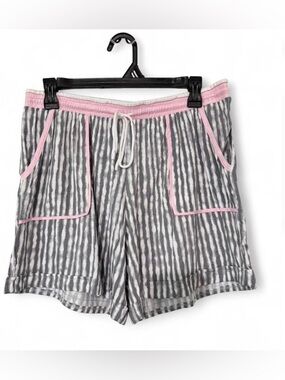 Secret Treasures White & Light Gray Striped Sleep Shorts